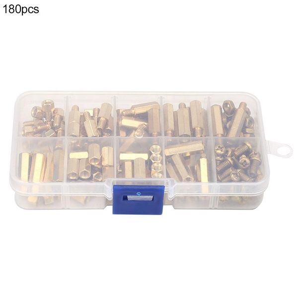 

180pcs m4 copper hex standoff isolation column with m4 cross screw and nut set