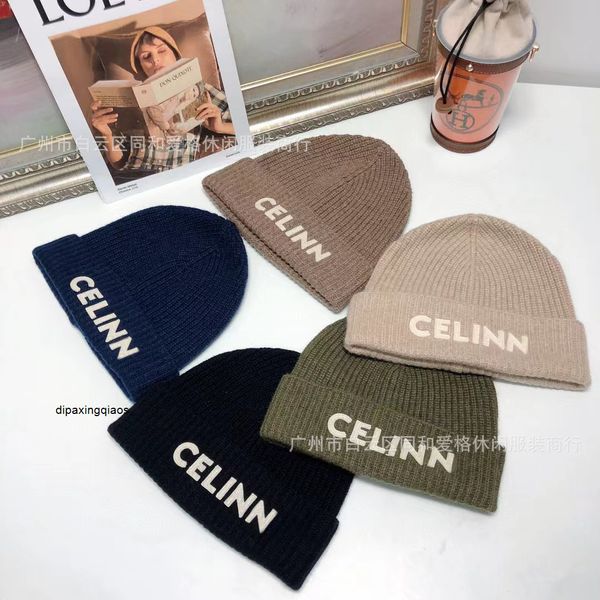 

celina designer ball caps baseball saijia correct autumn and winter new letter wool knitted hat women's fashion korean version versatil, Blue;gray