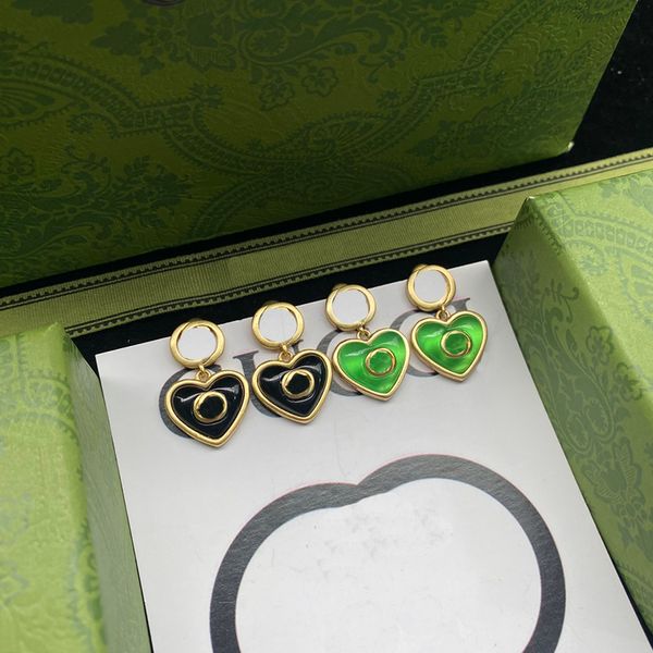 

cute heart pendant studs ins fashion letters earrings birthday gift for female earring luxury personality stud jewelry, Golden;silver