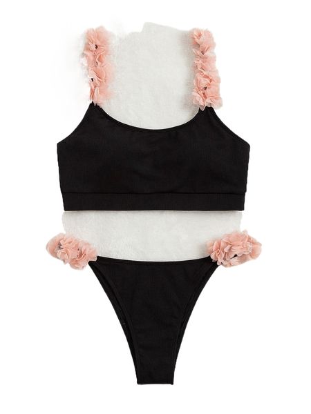 

appliques bikini swimsuit e8ws#, White;black