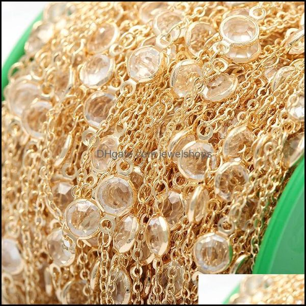 

chains meters 2022 pure copper 14k round crystal chain material fashion all-match bracelet necklace handmade diy jew jewelshops dhmqt, Silver