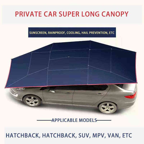 

car sunshade roof sunscreen heat insulation hail proof leaves outdoor parking sunshade mobile garage automatic car umbrella fold h220425