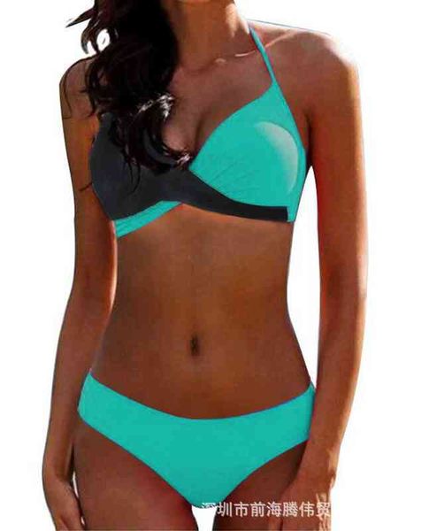 

2022 new swimsuit hard bag split bikini color matching swimsuit, White;black