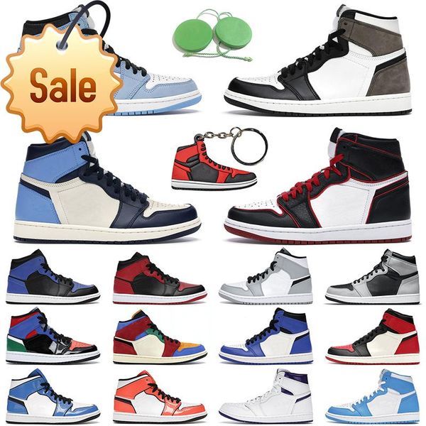 

jumpman 1 bloodline basketball shoes men women 1s university blue hyper royal dark mocha mens trainer sports sneakers, Black