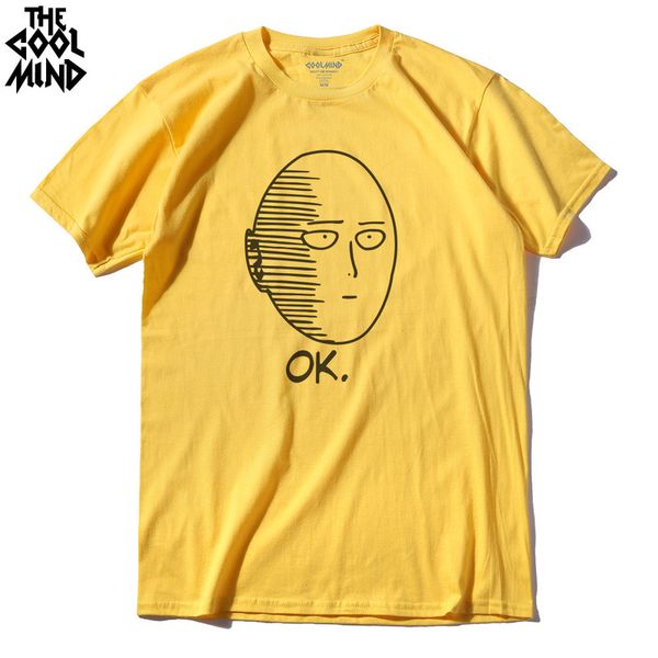 THE COOLMIND, 100% хлопок, мужская футболка с принтом One Punch Man, повседневная свободная мужская футболка, крутая футболка с круглым вырезом, мужская футболка, топы 220505