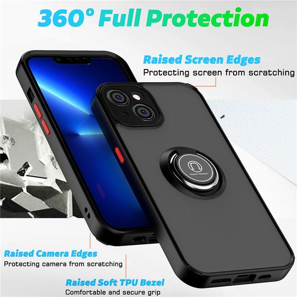 Yüzük örtüsü manyetik araba tutucu moda cep telefonu kılıfları iPhone 15 14 Pro Max 13 Mini 12 11 Samsung S23 Ultra S22 S21 FE A33 A53 A73 A14 A54 5G OnePlus