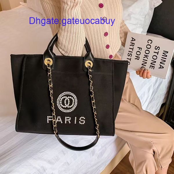 

fashion label pearl women evening bags brand ch canvas beach bag designers classic female portable large capacity handbag luxury big handbag