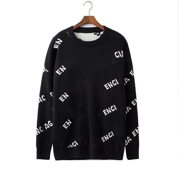 

2022 berÃ¼hmte mÃ¤nner pullover mode-mÃ¤nner qualitÃ¤ts-beilÃ¤ufige runde langarm-pullover mÃ¤nner frauen brief printing pullover6farben, White;black