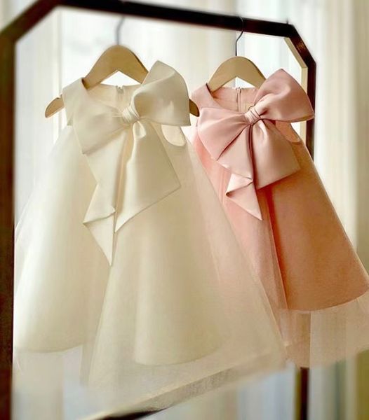 Vestidos de menina High Luxury Princesa Big Bow Childra