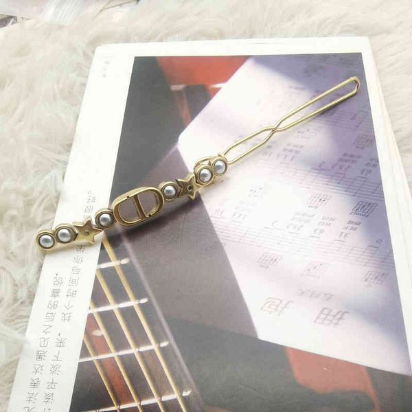 

fashion new jewelry trend luxury brand designer wholesale d home vintage high sense temperament simple pearl hairpin women's versatile, Silver