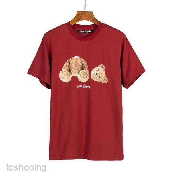 

2022 angel t-shirts palm trendy decapitated teddy bear print t-shirt loose men's and women's wear letter short sleeve11 3b, White;black