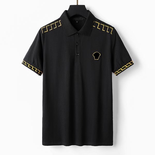 2022 Neues Polo-Shirt-Logo Stickerei Frühling Sommer und Herbst reines Cotton Street Skateboard Paar Freier Mode zwei Farbanlagen T-Shirt M-XXXL