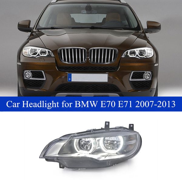 E70 Светодиодный свет для головки для BMW X5 X6 Дневной беговой фар сборка 2007-2013 E71 Сигнал поворота Двойной лучевой объектив