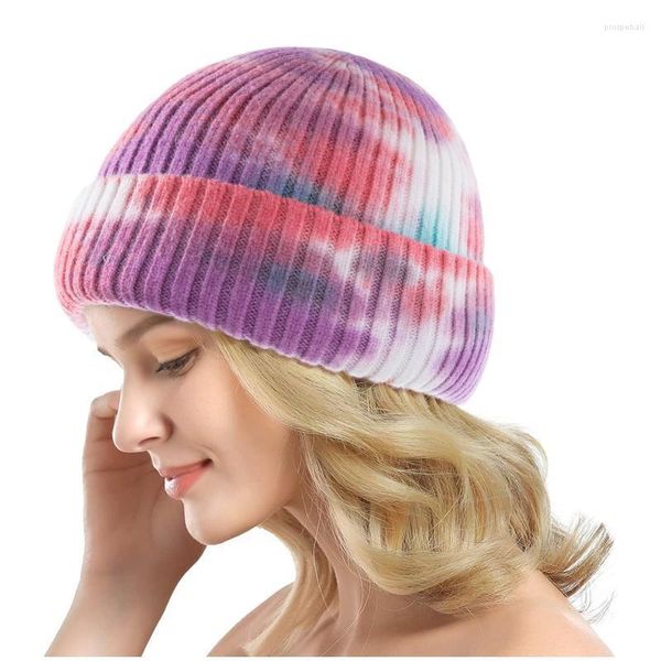 Beanie/Kafatası Kapakları Yumuşak Sıcak Kayak Kafatası Kapağı 2022 Kış Şapkaları Kadınlar İçin Kış Şapkaları Örgü Soyuklu Twists Örgü Beanie Tıknaz Baggy Boya Gradyan Şapkası P