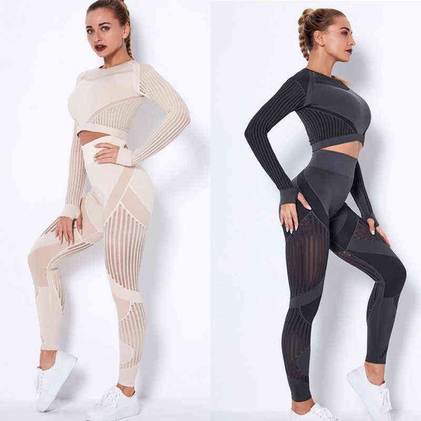 

workout sets for women 2 piece seamless yoga outfit tracksuit high waisted yoga leggings and crop gym clothes set t220725, White;red