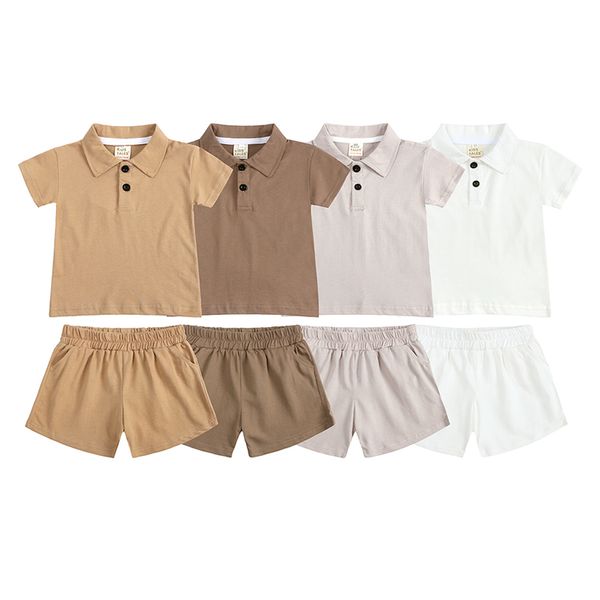 Set di vestiti estivi per bambine e bambine per bambini T-shirt a maniche corte e pantaloni corti 2 pezzi Abiti per tute sportive per bambini 12 mesi-8 anni