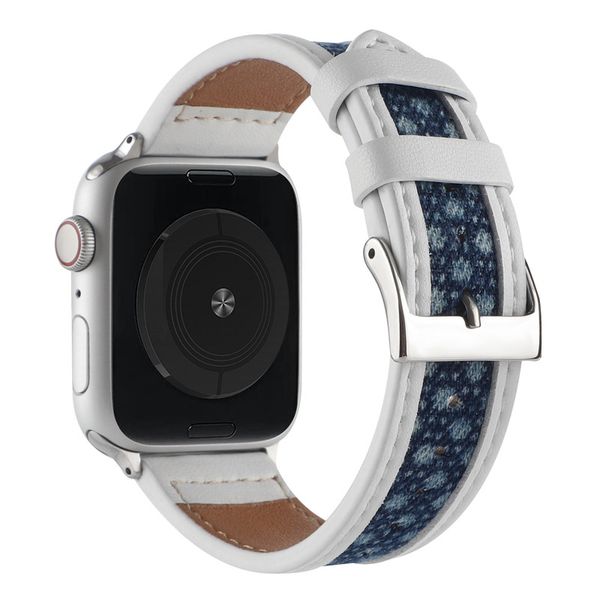 

luxury genuine real leather canvas straps band for apple watch 7 6 5 4 3 series iwatch smart sport bracelet 41mm 45mm 40mm 38mm 44mm 42mm