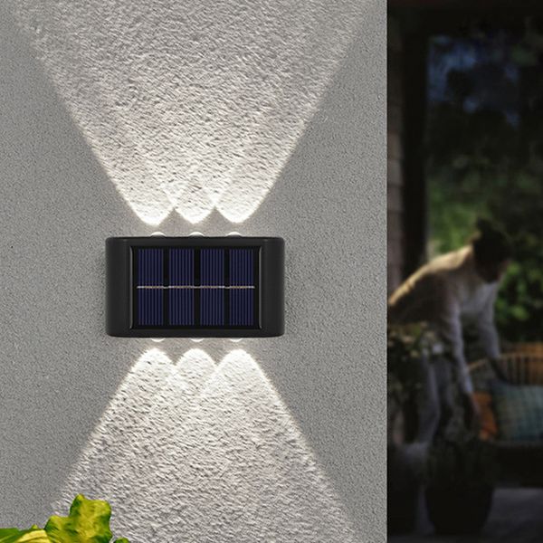 6 applique da parete solari a LED Lampade a luce solare per esterni a luce solare impermeabile per giardino Street Landscape Balcone Decor Light