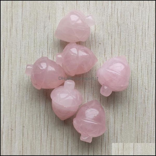 

stone loose beads jewelry natural rose quartz crystal gemstone carved mini 22mm pinecone hazelnut pine mineral home decor dxr, Black