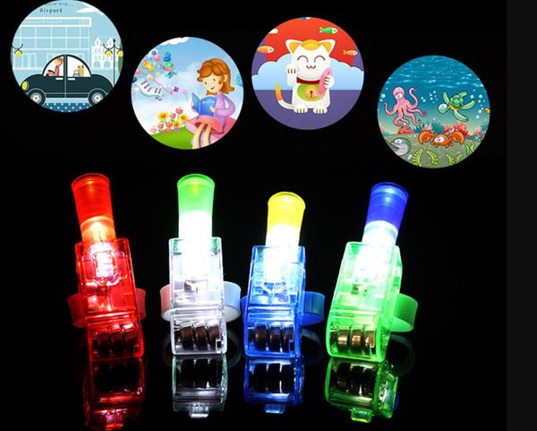 Proiezione delle dita dei cartoni animati Anello luminoso Bomboniere luminose LED Light Up Flash Rings Giocattoli luminosi per bambini Compleanno Natale Halloween Pinata Stuffers