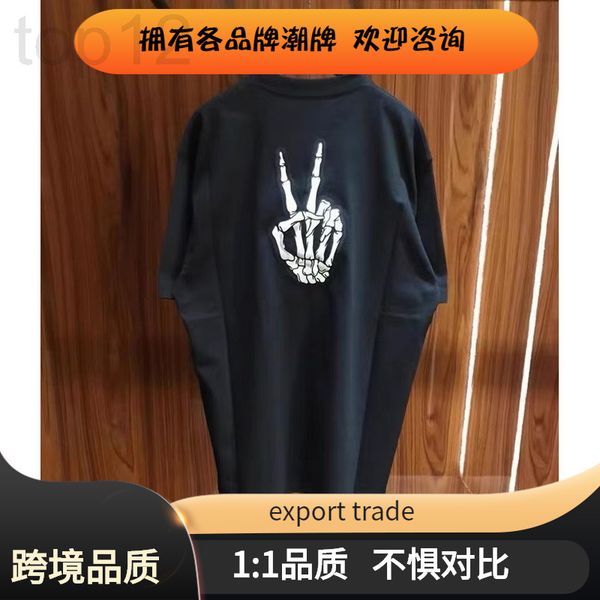 

men's t-shirts designer paris b home black long sleeve loose cotton fashion pullover temperament round neck printed t-shirt ader short, White;black