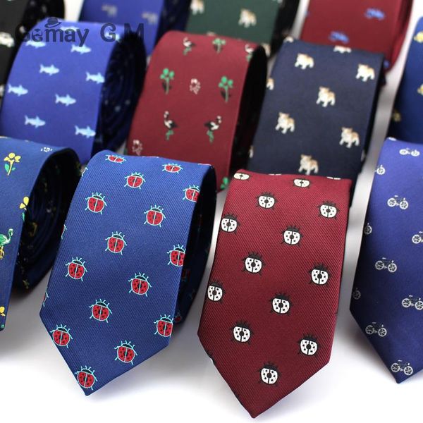 Полиэстер Жаккард галстуки для мужчин Животные галстуки Свадебные деловые костюмы 6 см. Шкая шейная шейная аксессуара