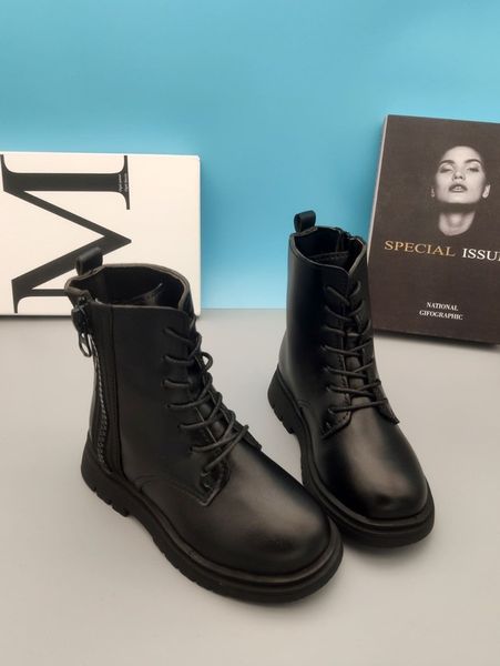 

boys minimalist side zipper boots she, Black;grey