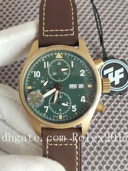 

mens quality wristwatches 41mm workin maker 387902 chronograph leather strap with tang buckle mechanical automatic mens watch men's sel, Slivery;brown