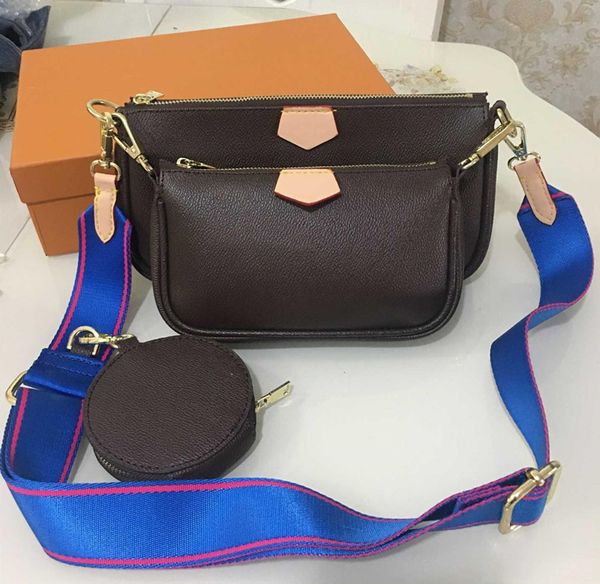 

3pcs set multi pochette crossbody bag fashion shoulder bags black chain pocket coin wallet purse 2022