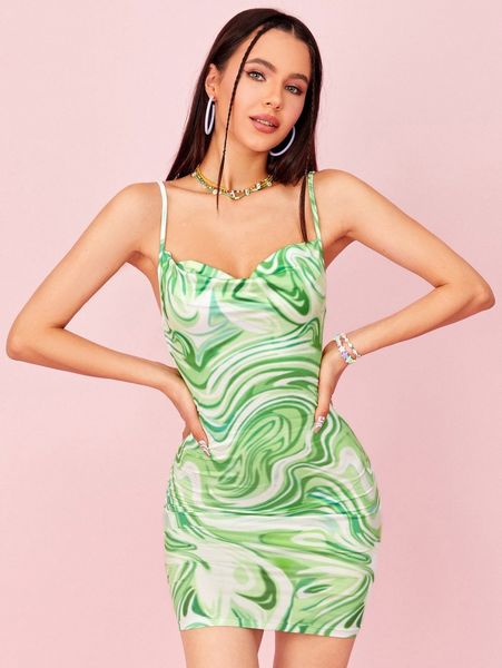 

marble print bodycon dress n7ke#, Black;gray