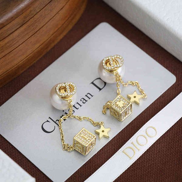 

2022 factory wholesale new gold screen for women's new net red pearl earrings, Golden