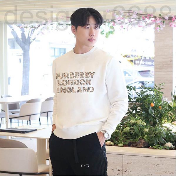 

men's hoodies & sweatshirts designer bajia's plaid letter ordinary plate-shaped cotton autumn round neck sweater for men and women, Black