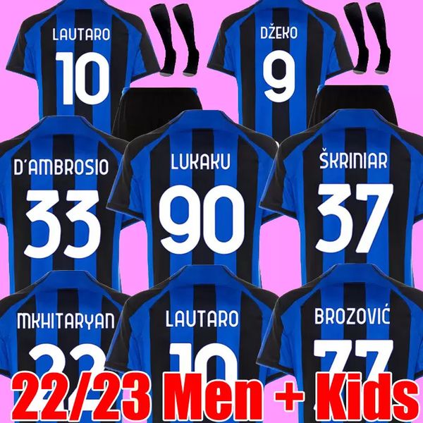 

22 23 inters milans soccer jerseys lukaku barella correa alexis dzeko skriniar lautaro calhanoglu gosens bellanova football shirt 2022 2023, Black;yellow