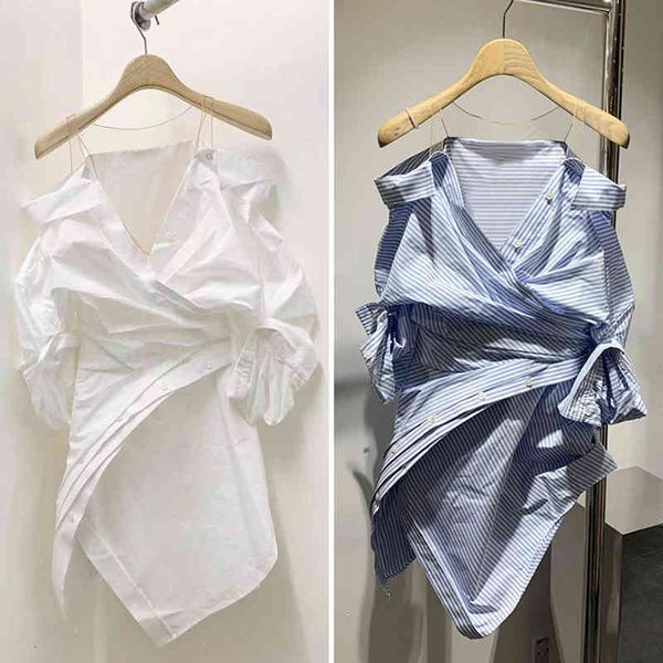 

women's polos king autumn fake two-piece splicing inner skirt irregular suspender short for women, White