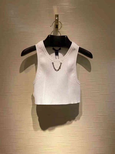 

women's tanks camis round neck white slim fitting sleeveless knitted vest women's french summer versatile short ma jiachao