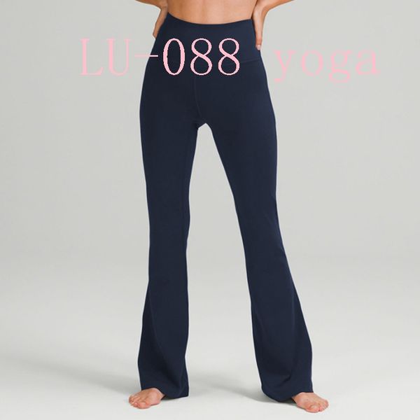 

you want flare pants women leggings lu-088 yoga pant super stretchy high waist leggings gym workout flared wide killer legs trousers, Black