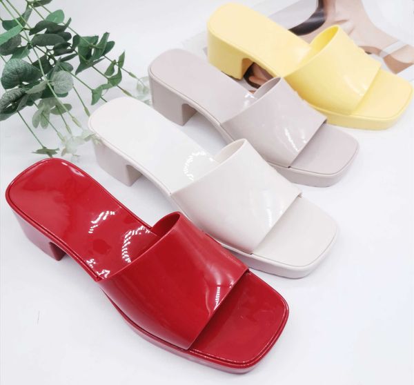 

2021 g designer outlet woman slipper quality designers sandals summer fashion jelly slide high heel slippers casual luxurys shoes womens, Black