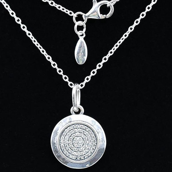 

original signature with crystal pendant necklace for women 925 sterling silver wedding europe jewelry 220722