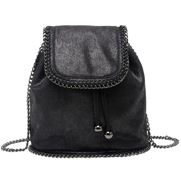 

designer bag backpacks with metal chain and dual purpose drawstring buckle 25cm
