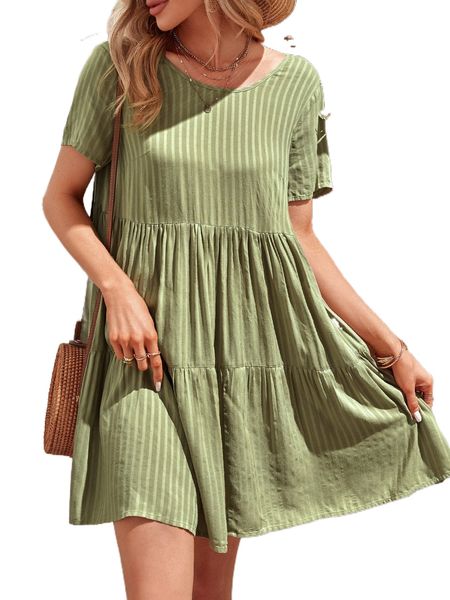 

tied backless striped smock dress f5cb#, Black;gray