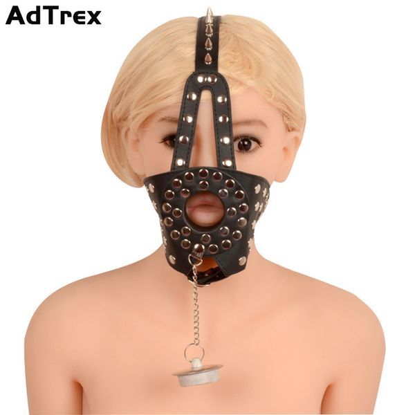BDSM-Bondage-Erotikspielzeug für Frauen, Mundknebel, Lederbindung, Nietenreizung, Maske für Erwachsene, Sklavenspiele, sexy Werkzeuge, Schönheitsartikel