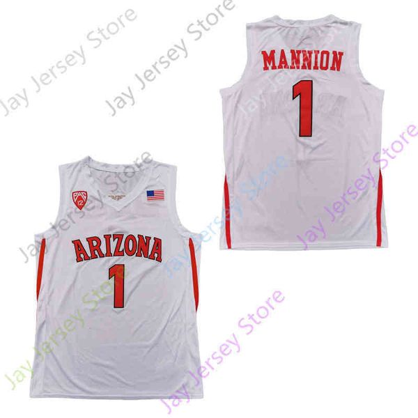 

arizona 2020 new ncaa wildcats jerseys 1 nico mannion basketball jersey college all stitched and embroidery white red navy, Black