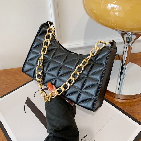 

women's advanced diamond bag trend allmatch shoulder bag niche chain handbag female fashion texture shopping bag 220815