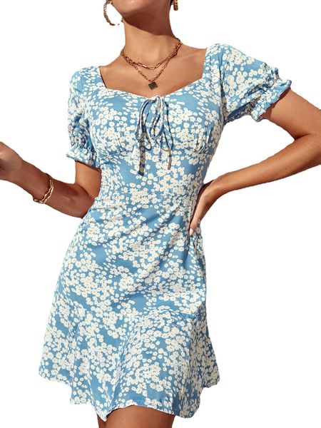 

sweet romantic floral dress girl, Black;gray