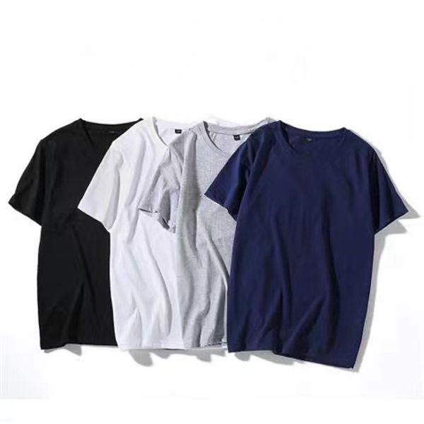 

round neck solid color t shirt summer cotton bottoming short sleeved mens and womens half-sleevedh4c93, White;black