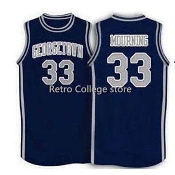 Sjzl98 1994 Georgetown # 33 Alonzo Mourning Maglia da basket di ritorno al passato di alta qualità Personalizza qualsiasi numero e nome maglie