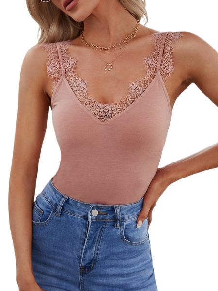 

eyelash lace trim cami y0oz#, White