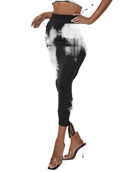 

sxy fringe detail bodycon skirt t0jp#, Black