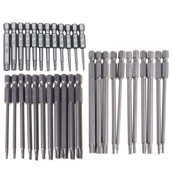 Ferramentas manuais 11/12pcs Avento a broca de segurança de prova de tampa Torx Chave de fenda Torx Chave plana 1/4 