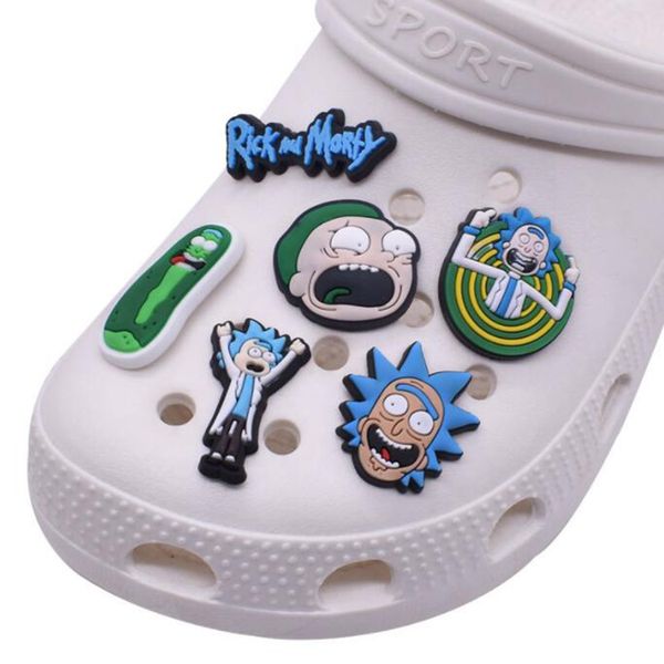 

fast delivery wholesale cute cartoon croc charms fit for clog shoe and wristband bracelet decoration party gifts, White;pink